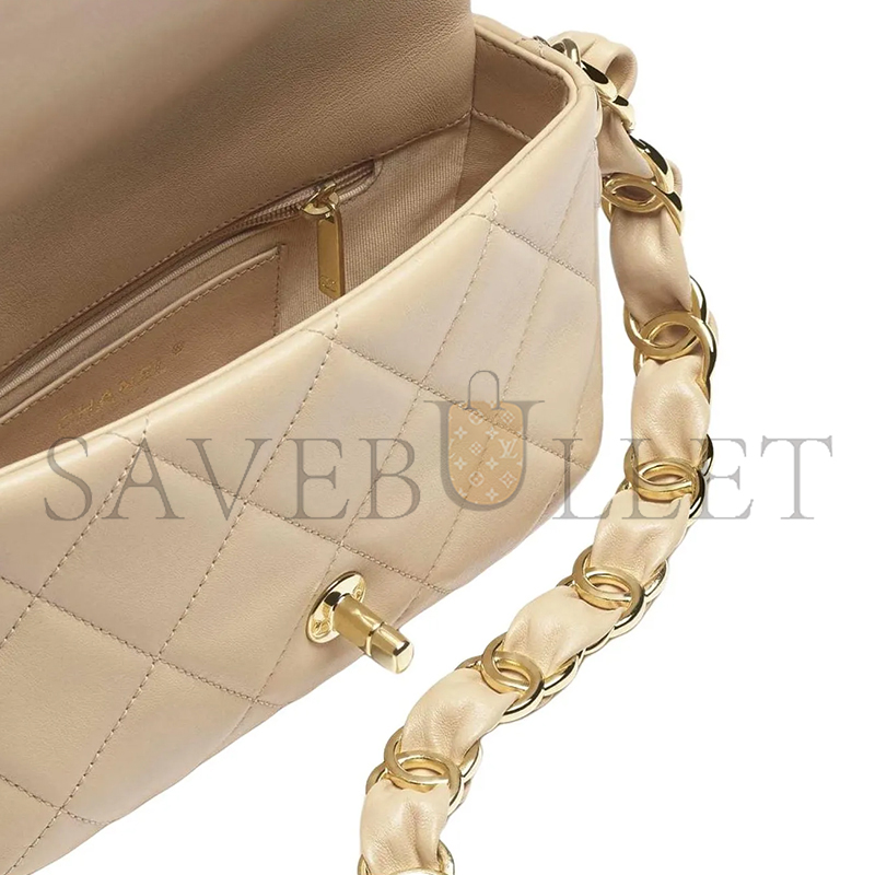 Ch*el master double c thick chain flap underarm bag as5174 (21*13*7cm)